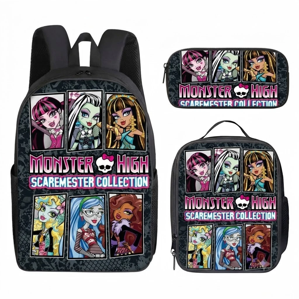 Monster High Collection Backpack Set, School Bag, Lunch Bag