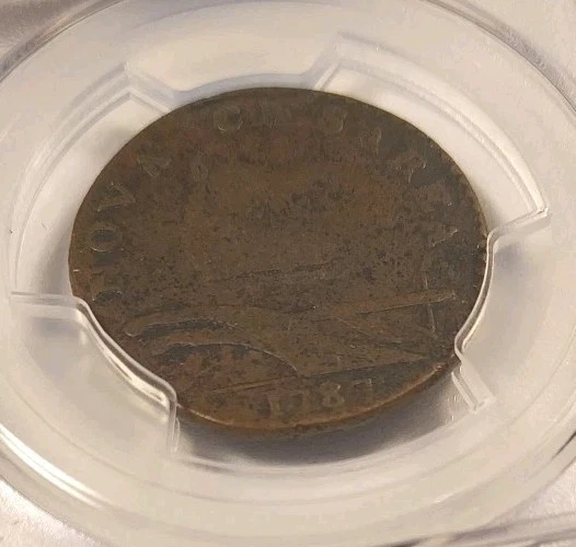 Pop 1 Of 11 PCGS Graded VG10, 1787 Outlined Shield New Jersey 1/2P - Image 3 of 4