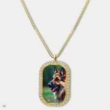 Gorgeous Cute German Shepherd Dog Breed Fashion Pendant Necklace Chain Graphic D