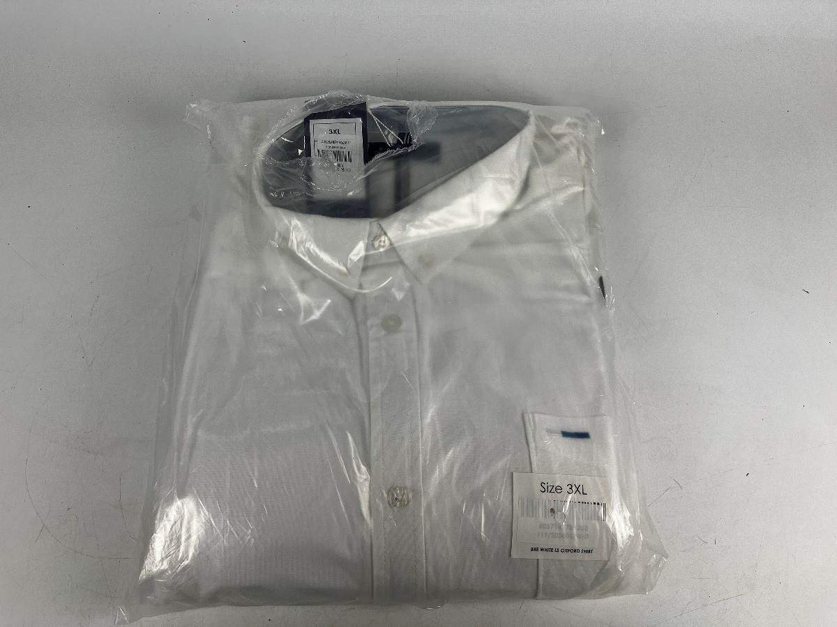Badrhino Oxford White Long Sleeve Dress Shirt Size 3XL NEW