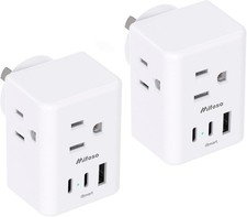 2 Pack Australia Plug Adapter, US to New Zealand Travel Plug, Type I Power Plug