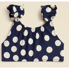 NWT J. Crew crewcuts Puff Sleeve Swim Top 10 Blue White Bikini CH085 Girls