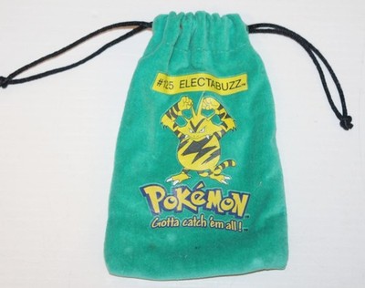 Vintage Original 1999 Pokemon Collector Marbles Bag Holder Electabuzz #125 Green