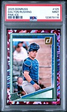2025 PANINI DONRUSS PINK ICE #125 DALTON RUSHING 81/99 PSA 9