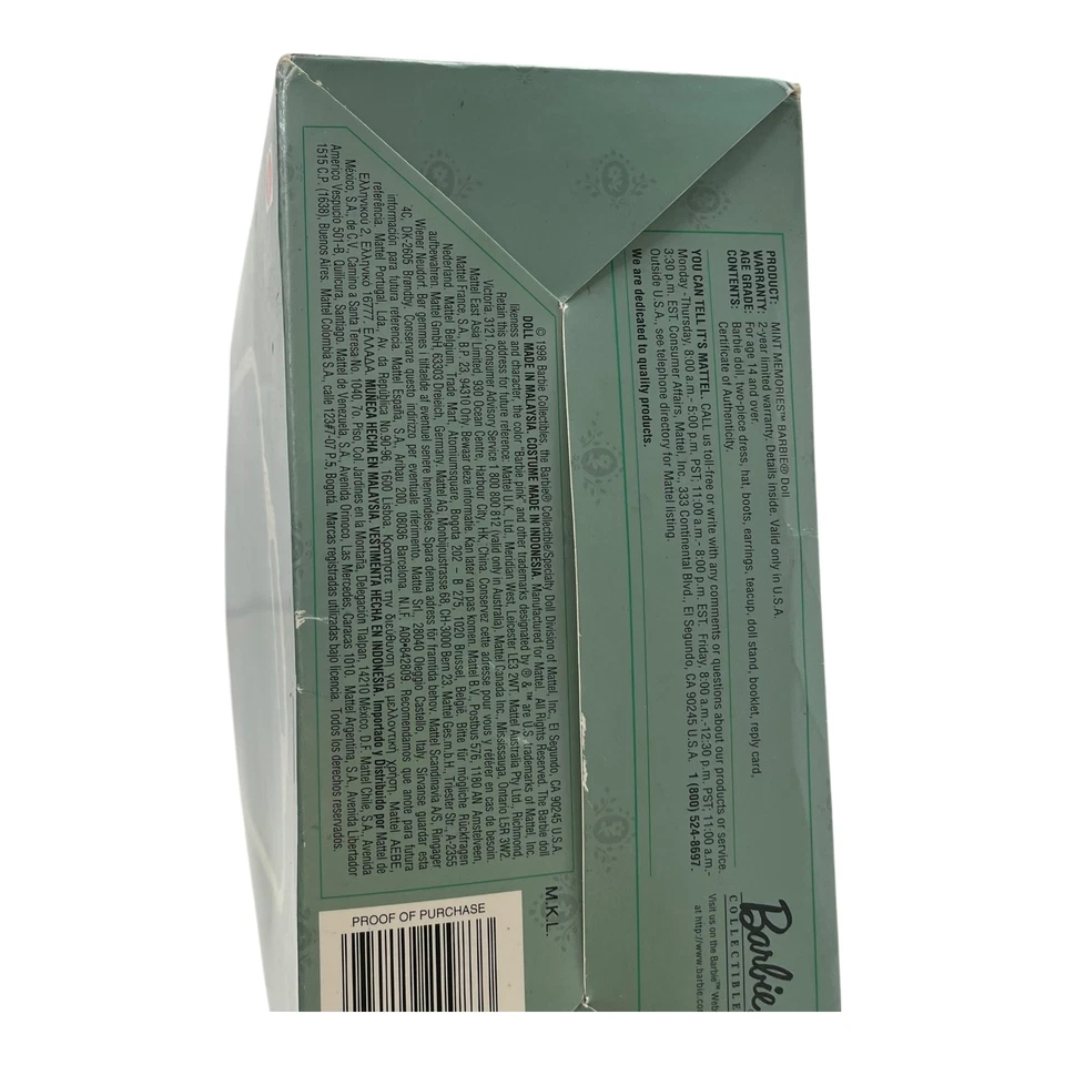 Mattel Barbie новом воспоминания викторианский чай фарфора кукла ограниченного тиража новый - Изображение 4 из 4