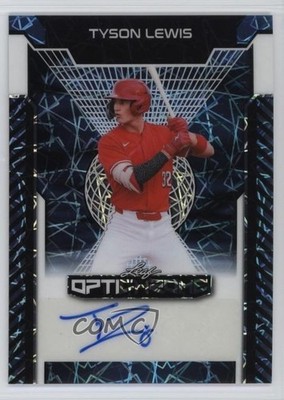 2025 Leaf Optichrome Platinum Blue Lazer 1/7 Tyson Lewis #BA-TL1 Auto 2y0