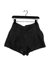 French Connection Damen Shorts UK 12 Grau Viskose mit Leinen, Baumwolle Mom