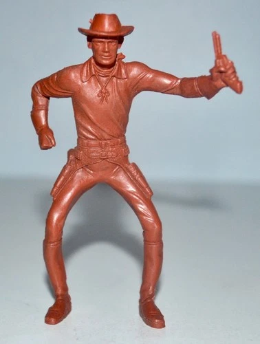 Rare Vintage 1950s Marx 4-Inch Mounted Western Cowboy Plastic Figure