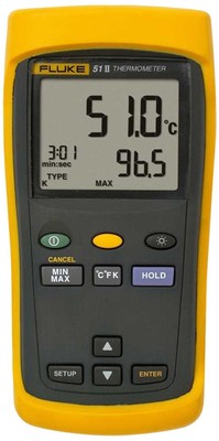 Fluke 52 II Dual Input Digital Thermometer with Two 80PK-1 thermocouples F52-2