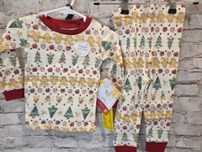 Burts Bees Size 12 Months Unisex Pajamas Long Sleeve Pants Christmas Pajamas...