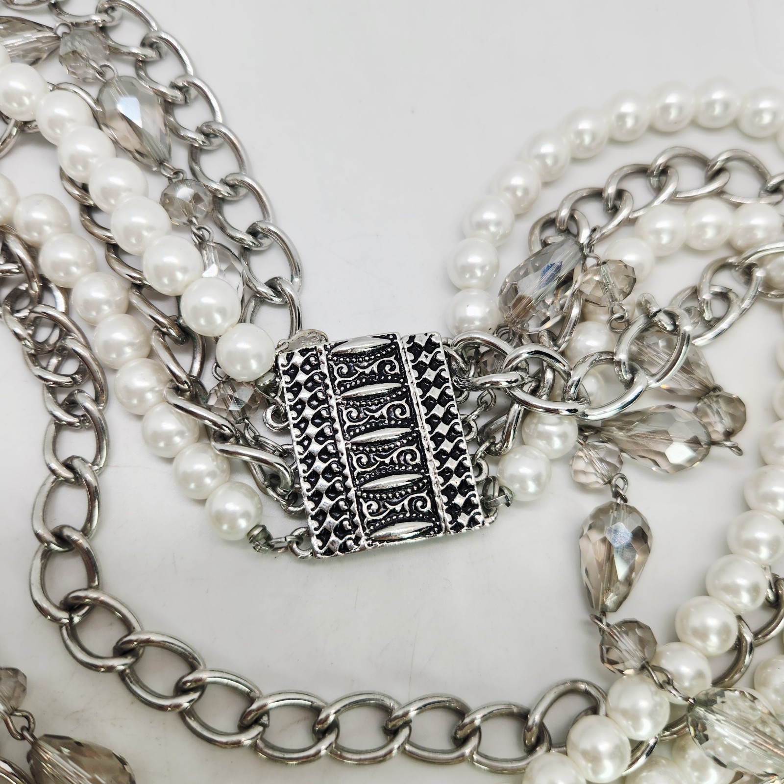 Premier Design Multi-Strand Chain Link Pearl Neck… - image 4