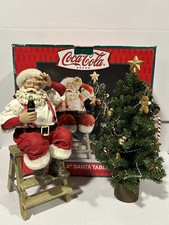 Coca Cola Santa Claus w/Tree "It Will Refresh You Too" Figure Cloth tique.