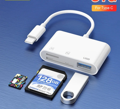 USB C SD Kartenleser für iPhone iPad Android Mac | Micro SD SDHC SDXC