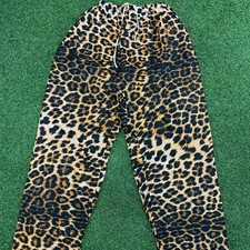 Leopard Print Pajama Pants Drawstring Elastic Waist Straight Leg Animal Print
