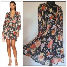 Spell & the Gypsy Sangria Black Orange Ruffle Mini Dress Xs Fit 8 👇check