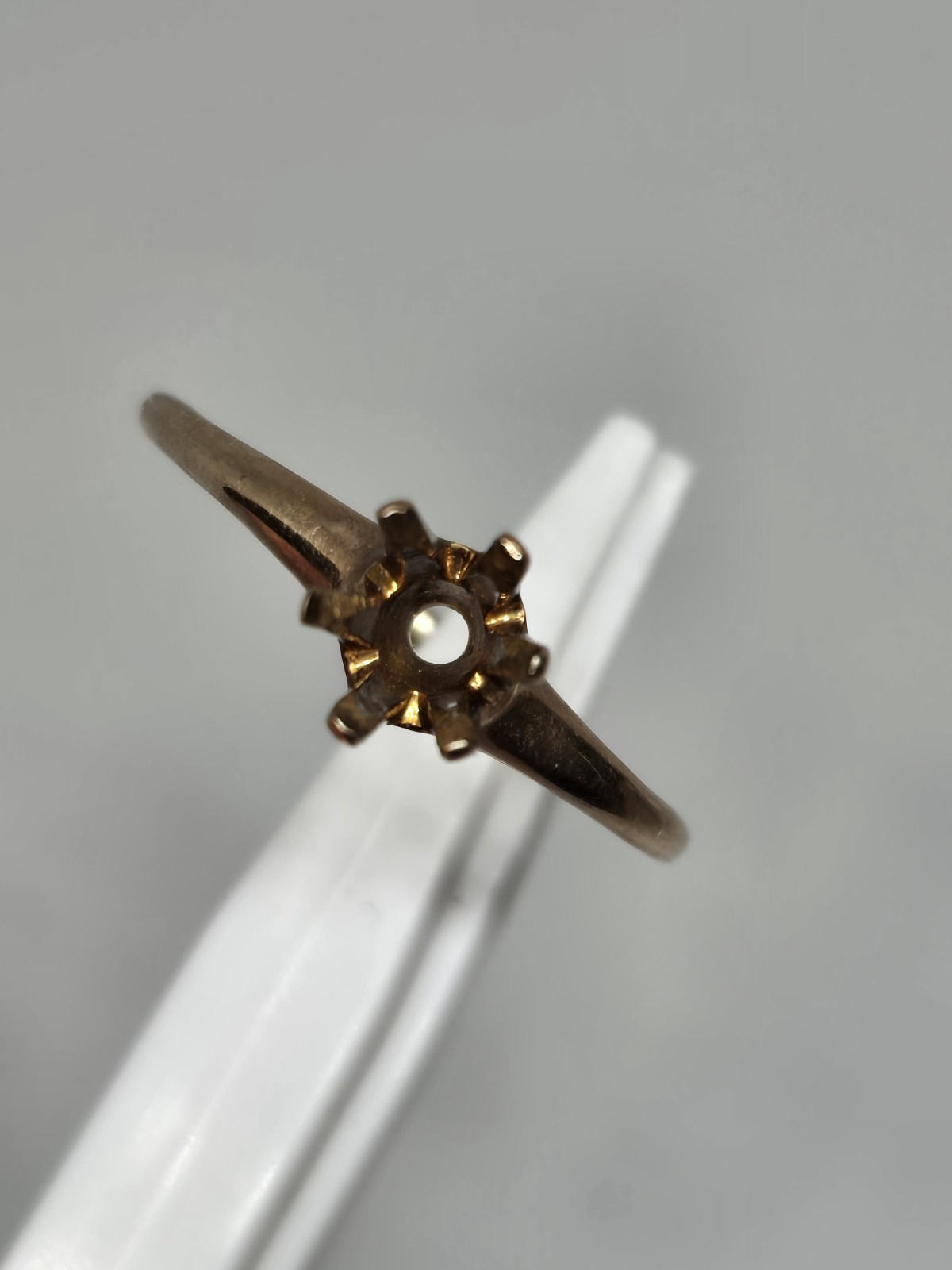 10K Yellow Solid Gold Solitaire Ring Mounting 1.4… - image 3