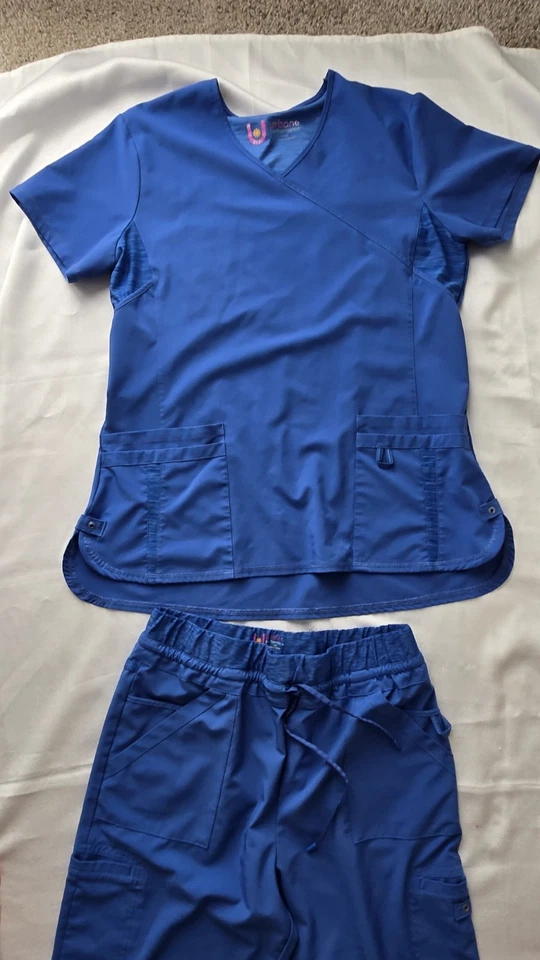 Urbane Performance Blue Scrubset Women's  L Top Pants Tall Medium - Image 3 of 4