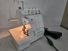 White Speedylock Serger SL234D w/ Foot Pedal 2/3/4 Thread Overlock FREE SHIPPING