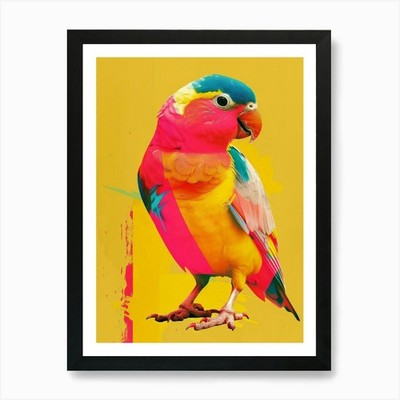 Bunter Papagei Kunstdruck gerahmt Wandbild Poster Leinwanddruck Bild