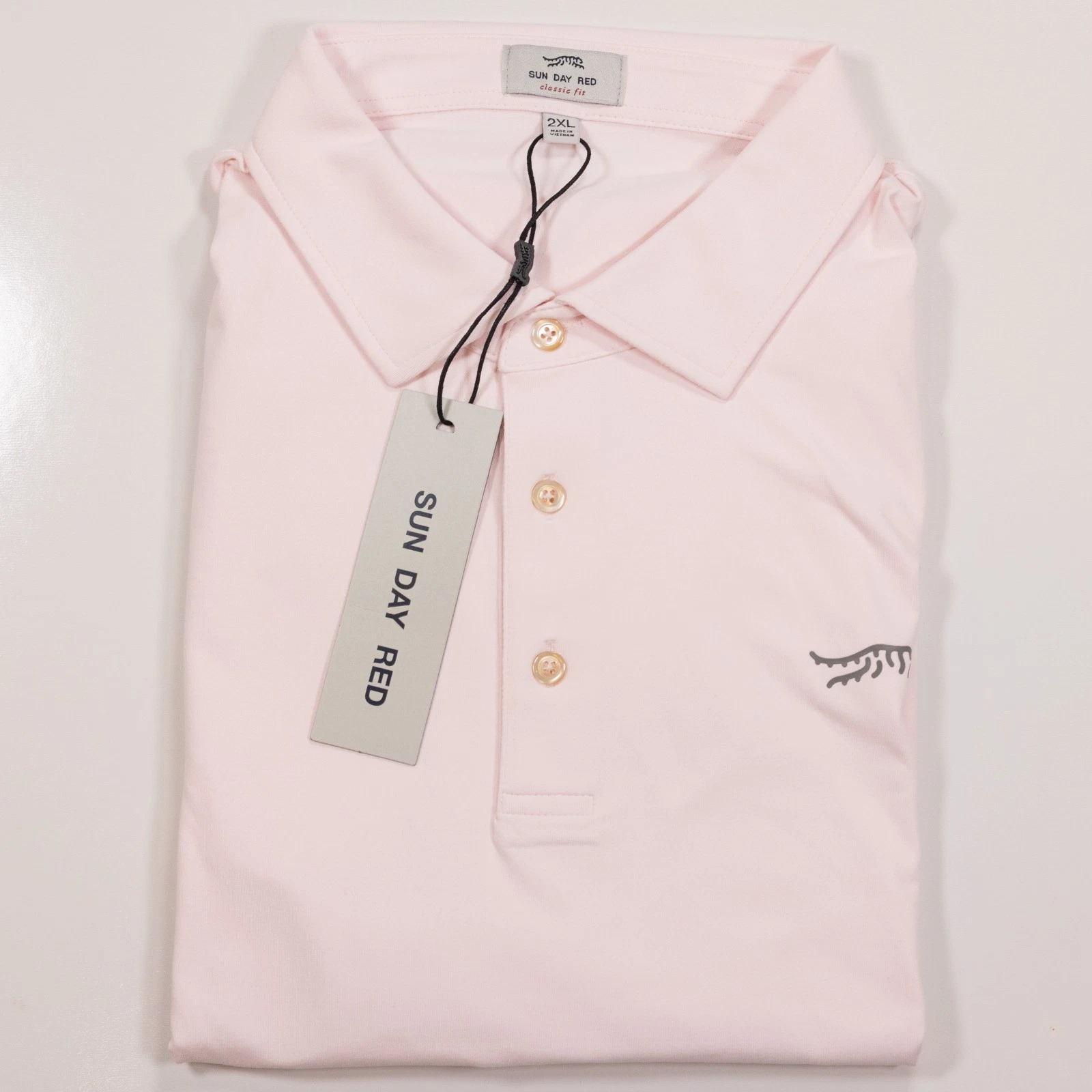 Sun Day Red Delta II PQ Polo Light Pink 2XL Tiger Woods NWT