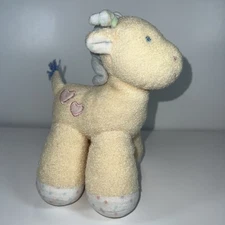 Soft Dreams Yellow Terry Cloth Giraffe Rattle Stuffed Animal Plush 7” 84381