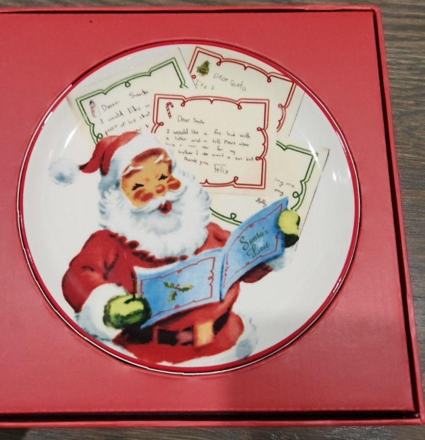 Williams-Sonoma Dear Santa Holiday Plates 6 1/2" Set of 4 New In Box JG20