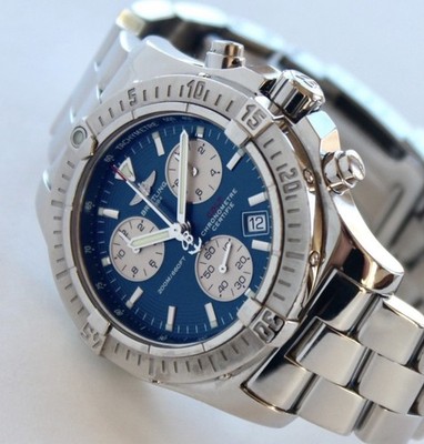 BREITLING MEN'S WATCH, A73380 CHRONO COLT, 41mm, BLUE PANDA, PERFECT!!!