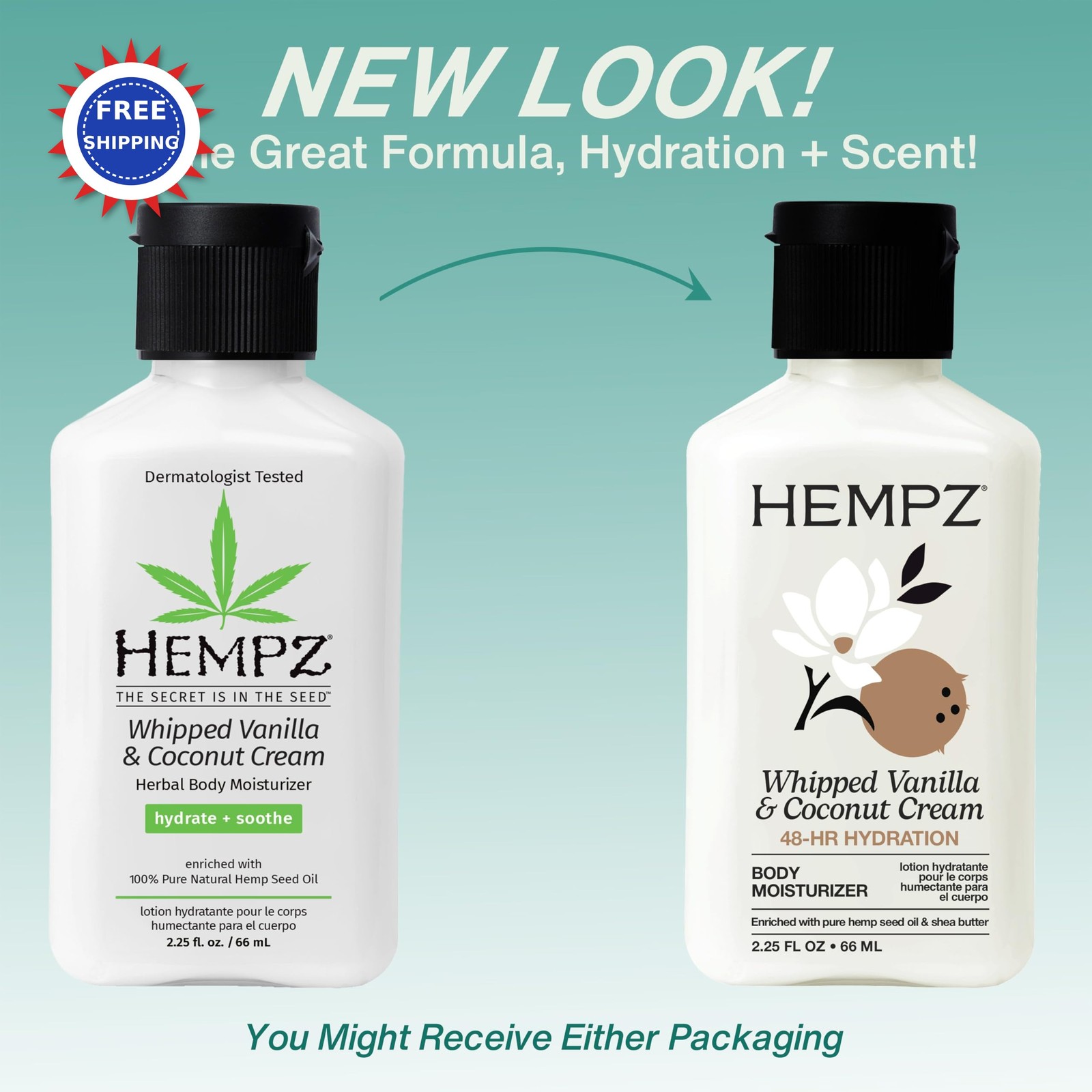 Hempz Mini Whipped Vanilla & Coconut Cream Body Hand Lotion 