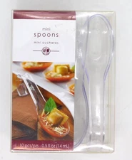 Mini Spoons 10 Pieces Cuilleres Miniatures Clear Plastic Hordevours Entertaining