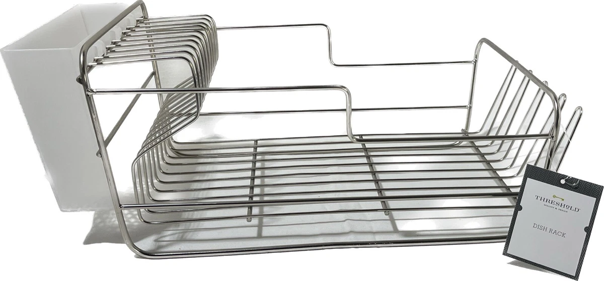 Threshold Dish Racks with Utensil Tray Matte Nickel Small