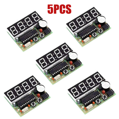 5 X C51 4 Bits Digital Electronic Clock LED Production Suite DIY Kits Module Kit