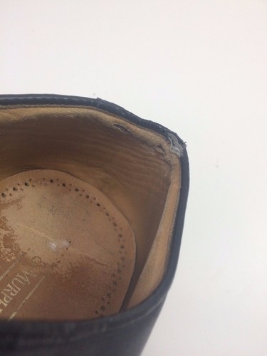 SH20 Johnston & Murphy 9.5D Black Leather Cap Toe Oxford Shoes - Picture 5 of 9