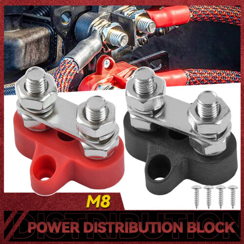 2Stück Stromverteilerblock Sammelschiene 12V 200A Batteriekabel Reihenklemme M8 - Bild 3 von 10