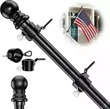 5 FT Flag Pole for Kit Tangle Free Spinning Weather Resistant Rustproof Metal Ne