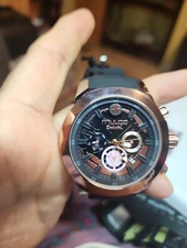 MULCO MW5 5673 025 ENCHANTED MAPLE BLACK SILICONE STRAP  WATCH