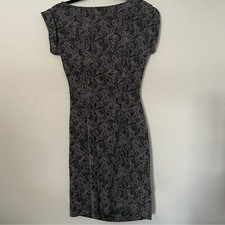 Ann Taylor Womens XS Dress Short Sleeve Boat Neck Knee Length Snake Skin Print