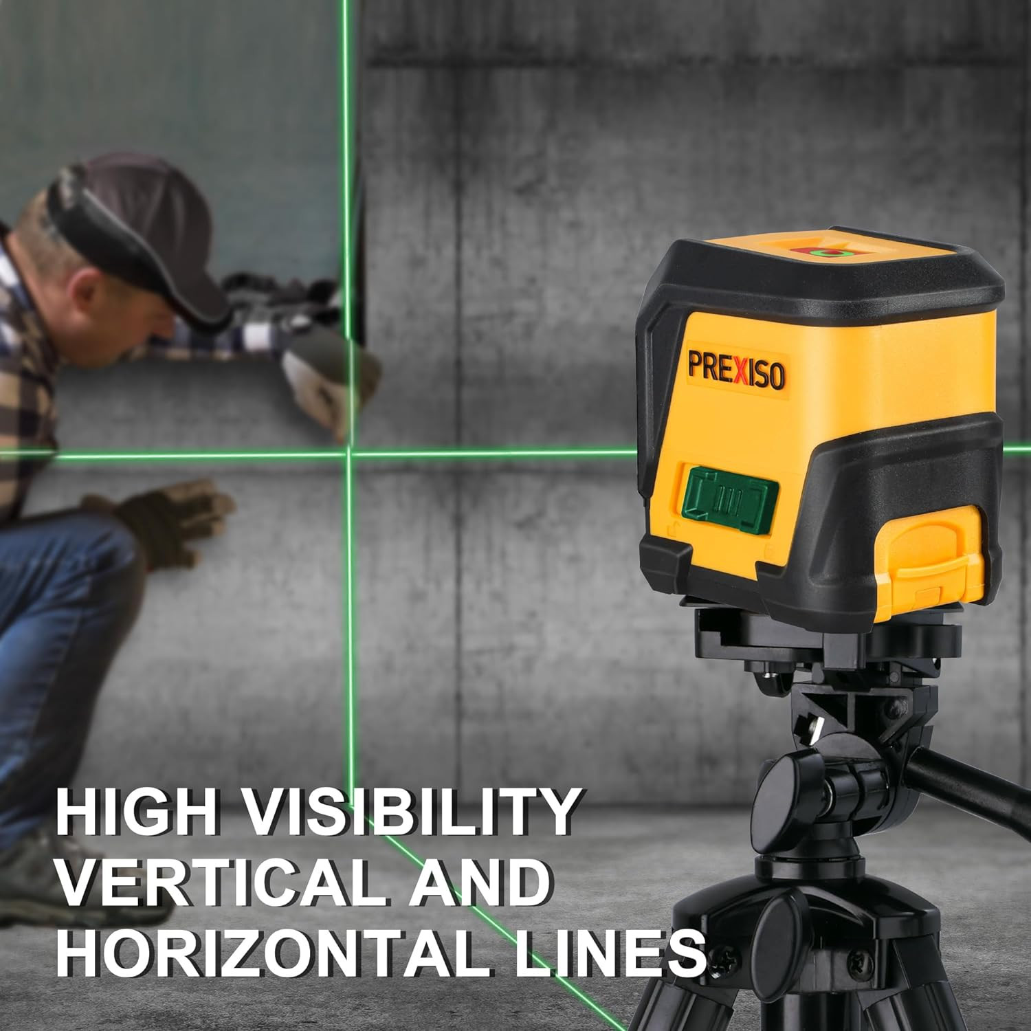Laser Level with Tripod, 65Ft Self Leveling Cross Line Laser Level, Green Line L