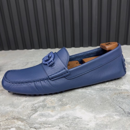 Mocasín de conducción Gucci GG cuero azul marino 9 G o 9,5 EE. UU. o 43 EUR - Imagen 13 de 24
