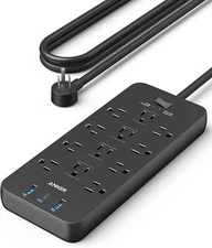 Anker 12 Outlets Power Strip USB C Charger Surge Protector (2100J) Flat Plug 5ft