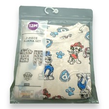 PAW Patrol Toddler Unisex 2 Pc Short Sleeve Snug Fit Pajama Set Cream Size 12 Mo