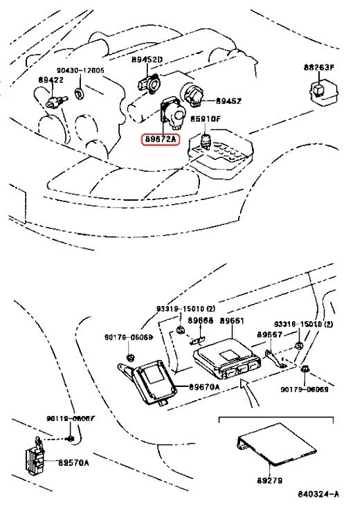 Válvula de control de aire de ralentí genuina Toyota Lexus IS300 GS300 SC300 89672-30020 OEM Foto 3 de 4