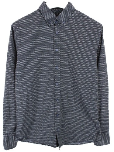 HUGO BOSS Black Label Slim Fit Mabsoot Formal Shirt Men's LARGE Geometric