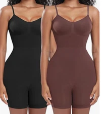 NEW Svokor Women's 2 Piece Tummy Control Shapewear Bodysuit Size Large