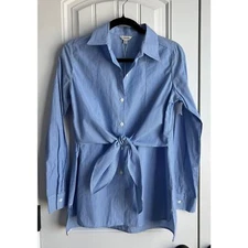 Max Studio Blue Pinstripe Button up - Size Small - NWT
