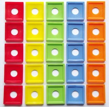 500 Pfandmarken Wertmarken quadratisch 24 x 24mm, 5 versch. Farben
