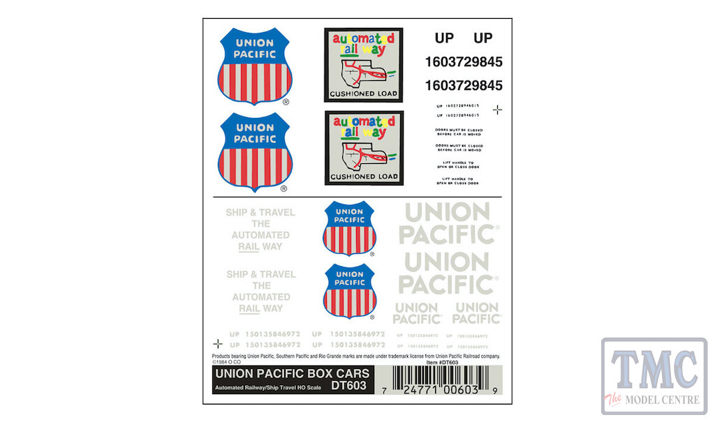 DT603 Woodland Scenics O/HO/N Scale Union Pacific Box Cars