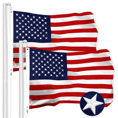 USA American Flag 5x8FT 2-Pack Embroidered Polyester By G128