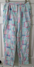 Vintage 70's David Brooks Size 12 Lined Pastel Patchwork Quilt Pants