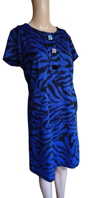 Michael Kors Womens Short Sleeved Animal Print Sheath Dress Knee Length Size 8