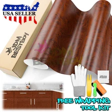 Premium Wood Grain Vinyl Wrap Sticker Car Home Kitchen Decoration Big Cut #1300